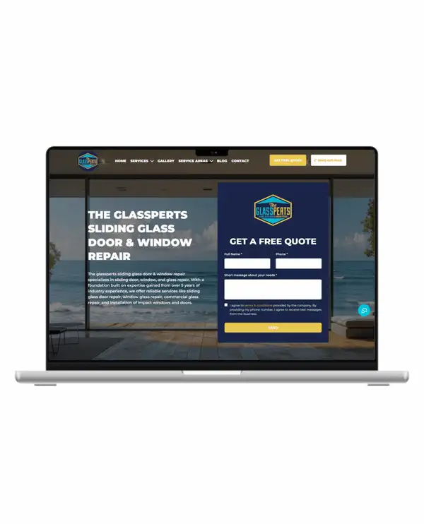 Demo: a business website on a phone, then a customer message